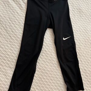 Nike Kids Black Leggings with White Logo